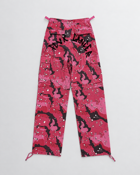 Skeesh F* Cancer Pink Camo Cargo Pants - Lil Print back