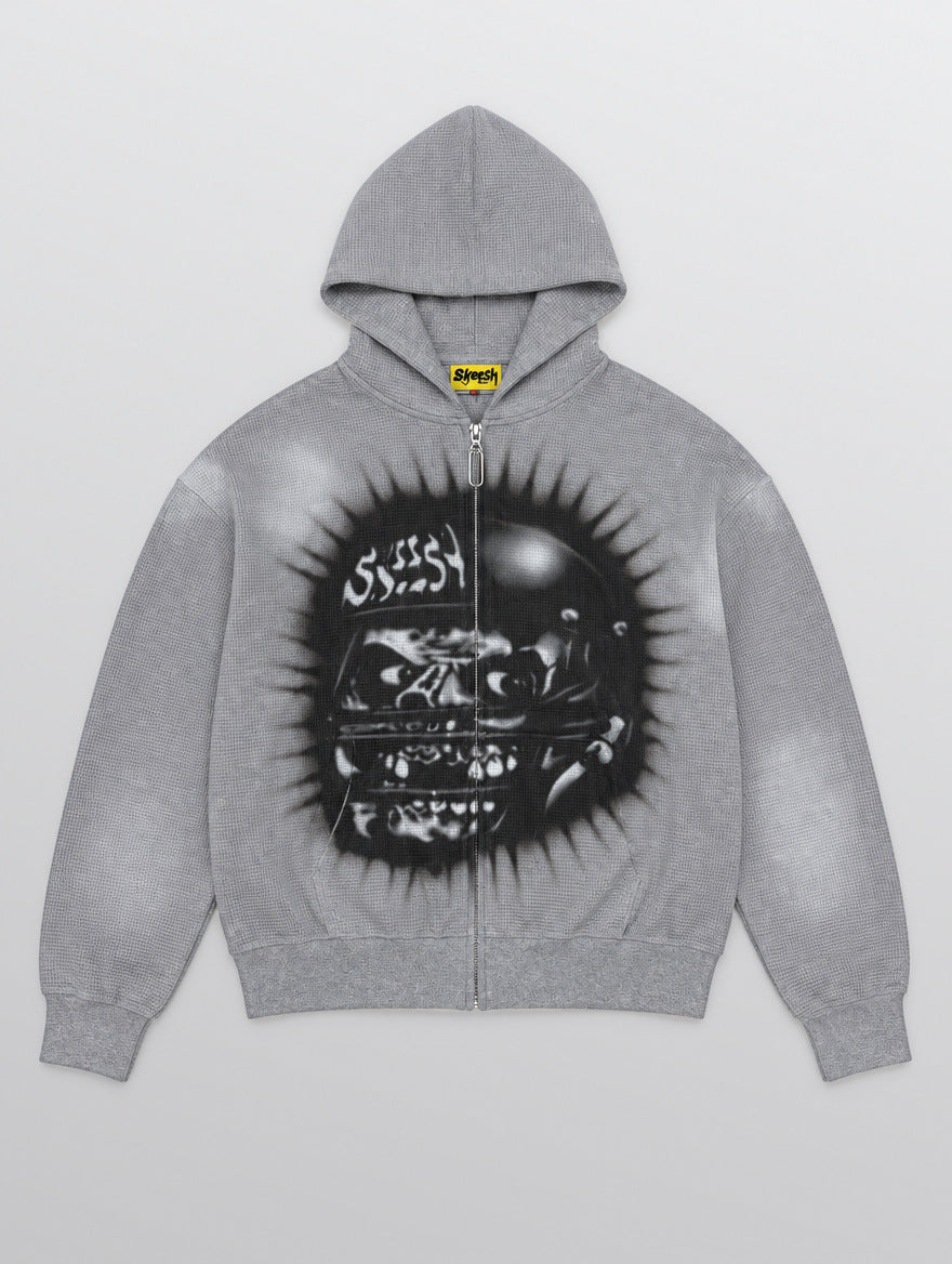 Skeesh FootSkull Helmet Zip Hoodie - front