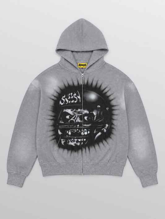 Skeesh FootSkull Helmet Zip Hoodie - front