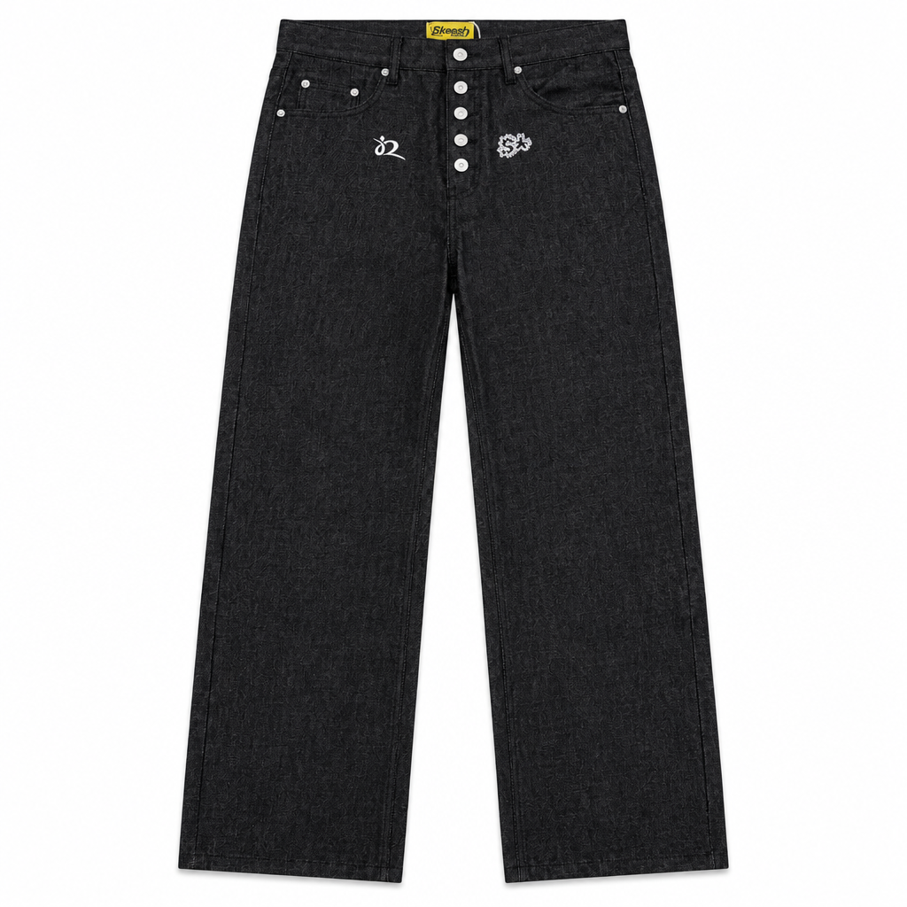 Jean No Fly Zone Denim in black selvedge, front