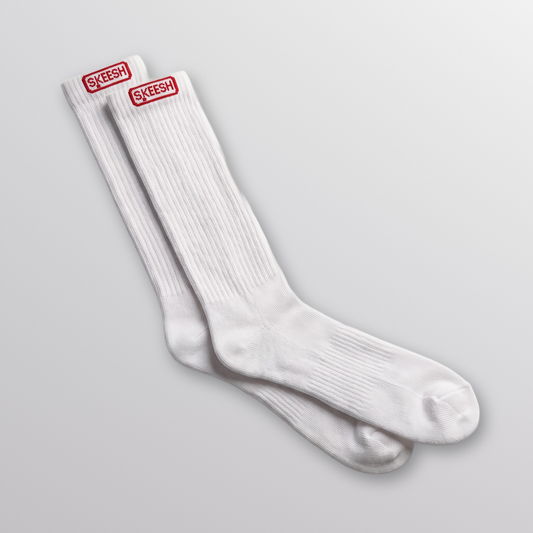 Skeesh Signature Slouch Socks in white