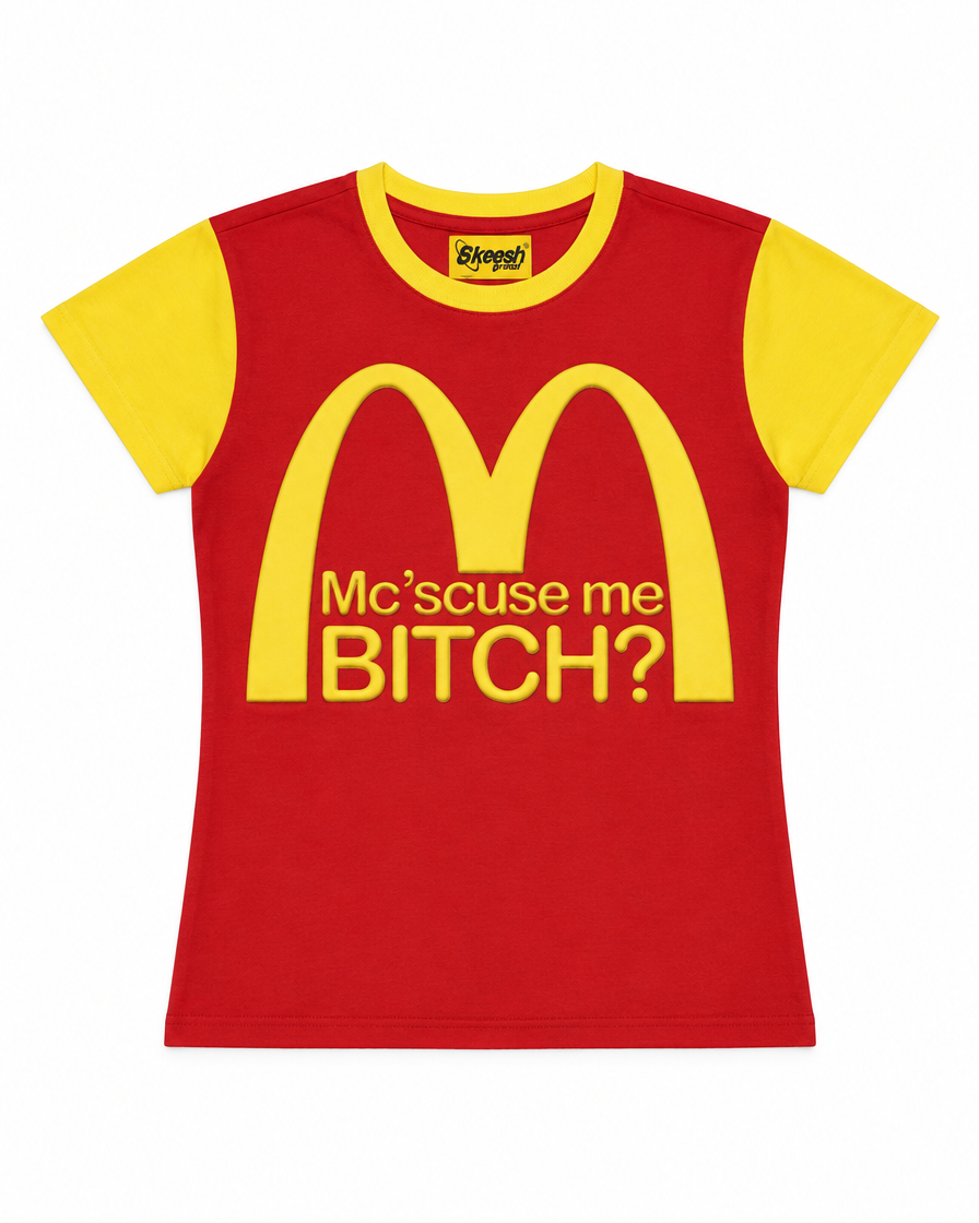 Skeesh Girls Mc'scuse Me Tee flat lay