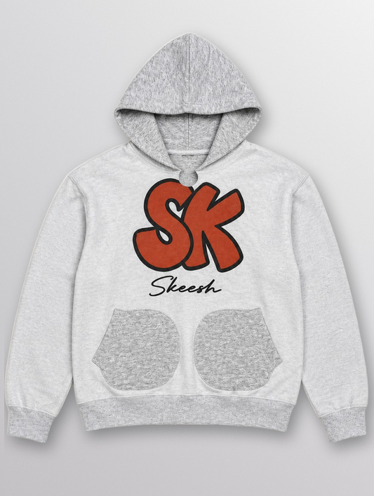 Skeesh Boxer Glove Pocket Hoodie Grey - front