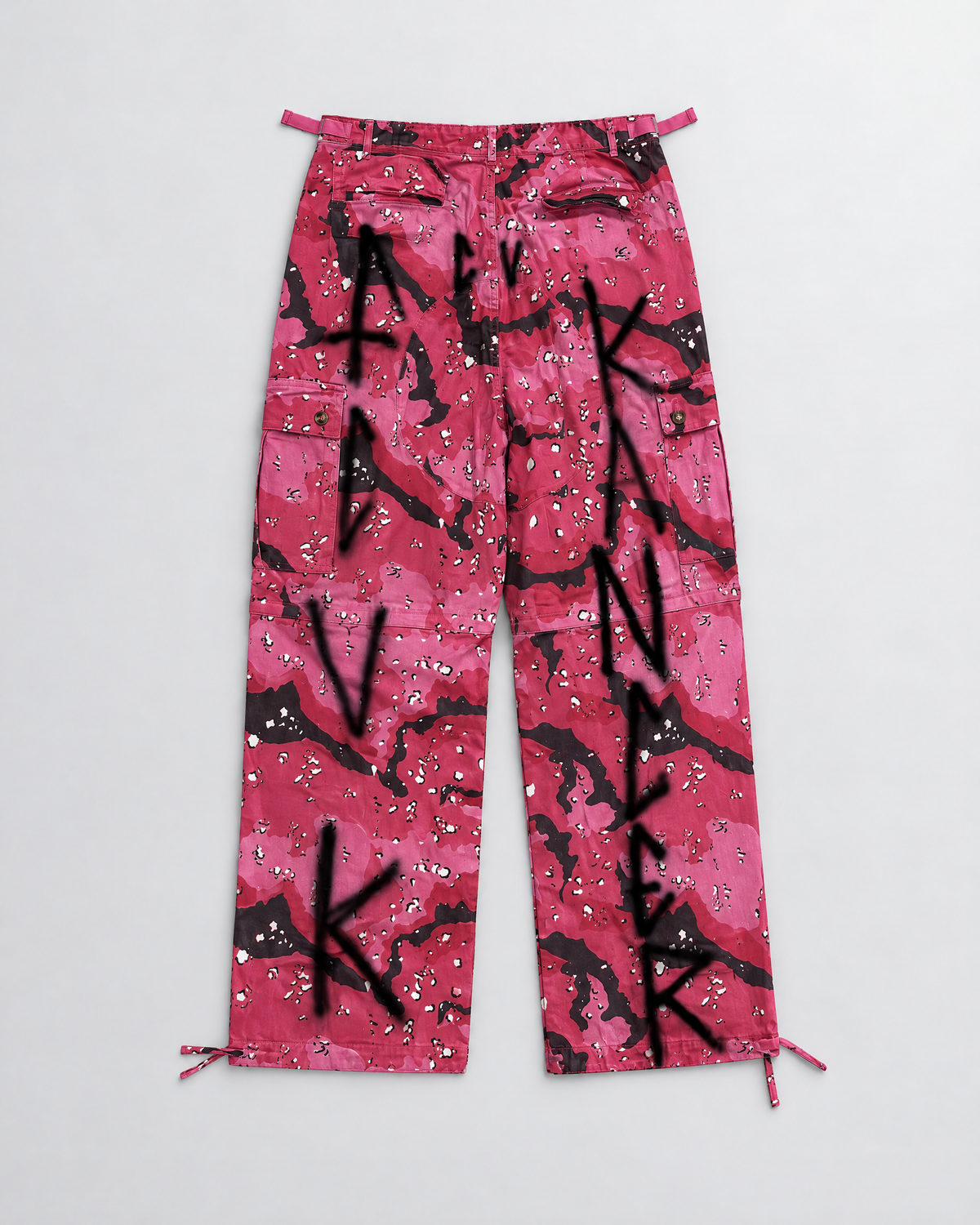 Skeesh F* Cancer Pink Camo Cargo Pants - Big Print back