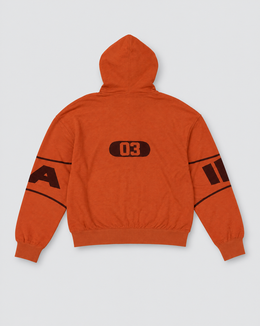 Skeesh Rair Basketball Zip Hoodie - Burnt Orange - back